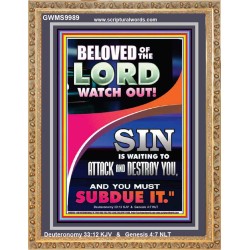 BELOVED WATCH OUT SIN IS ROARING AT YOU  Sanctuary Wall Portrait  GWMS9989  "28x34"