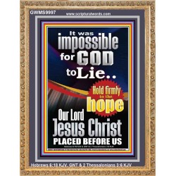 IMPOSSIBLE FOR GOD TO LIE  Children Room Portrait  GWMS9997  "28x34"
