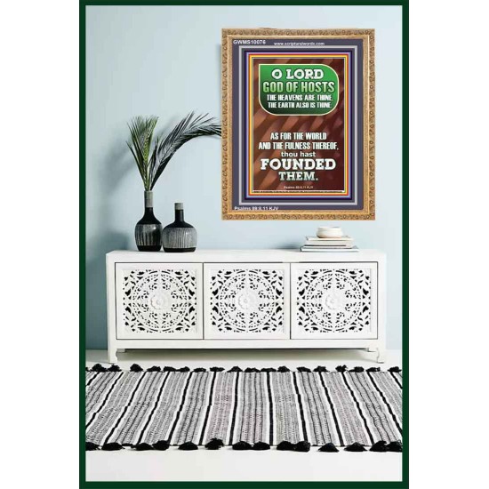 JEHOVAH TZEVA'OT THE HEAVENS AND THE EARTH IS THINE  Custom Art and Wall Décor  GWMS10076  