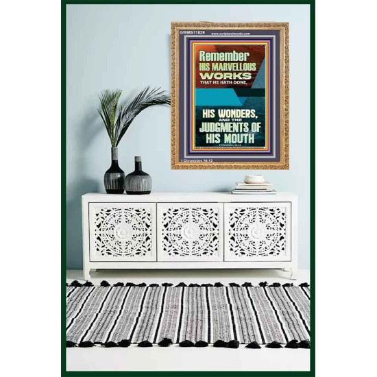 HIS MARVELLOUS WONDERS AND THE JUDGEMENTS OF HIS MOUTH  Custom Modern Wall Art  GWMS11839  