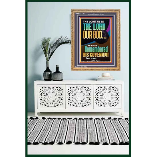 HE HATH REMEMBERED HIS COVENANT FOR EVER  Modern Christian Wall Décor  GWMS12187  
