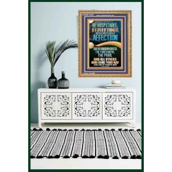 BE HOSPITABLE BE A LOVER OF STRANGERS WITH BROTHERLY AFFECTION  Christian Wall Art  GWMS12256  "28x34"