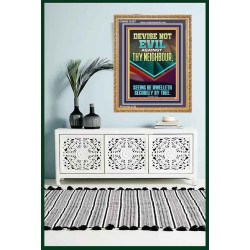 DEVISE NOT EVIL AGAINST THY NEIGHBOUR  Scripture Wall Art  GWMS12397  "28x34"