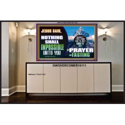 WITH GOD NOTHING SHALL BE IMPOSSIBLE  Modern Wall Art  GWOVERCOMER10111  "62x44"