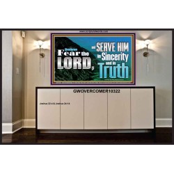 SERVE THE LORD IN SINCERITY AND TRUTH  Custom Inspiration Bible Verse Portrait  GWOVERCOMER10322  