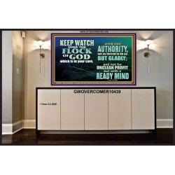 WATCH THE FLOCK OF GOD IN YOUR CARE  Scriptures Décor Wall Art  GWOVERCOMER10439  "62x44"
