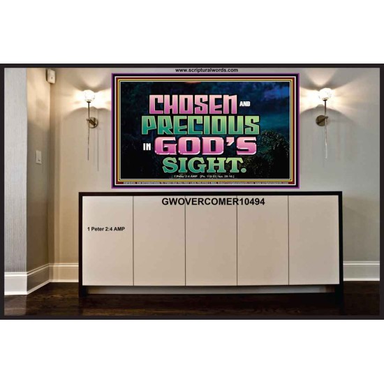 CHOSEN AND PRECIOUS IN THE SIGHT OF GOD  Modern Christian Wall Décor Portrait  GWOVERCOMER10494  