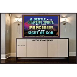 GENTLE AND PEACEFUL SPIRIT VERY PRECIOUS IN GOD SIGHT  Bible Verses to Encourage  Portrait  GWOVERCOMER10496  "62x44"