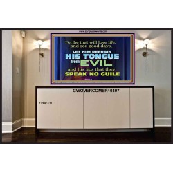 KEEP YOUR TONGUES FROM ALL EVIL  Bible Scriptures on Love Portrait  GWOVERCOMER10497  "62x44"