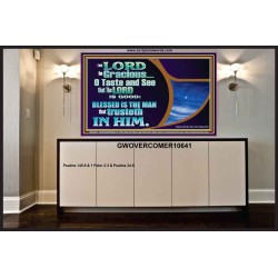 BLESSED IS THE MAN THAT TRUSTETH IN THE LORD  Scripture Wall Art  GWOVERCOMER10641  "62x44"