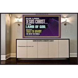 THE LAMB OF GOD WHICH TAKETH AWAY THE SIN OF THE WORLD  Children Room Wall Portrait  GWOVERCOMER12991  "62x44"
