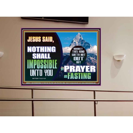 WITH GOD NOTHING SHALL BE IMPOSSIBLE  Modern Wall Art  GWOVERCOMER10111  