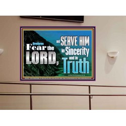 SERVE THE LORD IN SINCERITY AND TRUTH  Custom Inspiration Bible Verse Portrait  GWOVERCOMER10322  