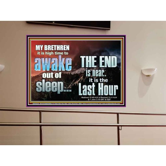 BRETHREN AWAKE OUT OF SLEEP THE END IS NEAR  Bible Verse Portrait Art  GWOVERCOMER10336  