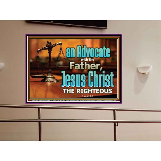 CHRIST JESUS OUR ADVOCATE WITH THE FATHER  Bible Verse for Home Portrait  GWOVERCOMER10344  