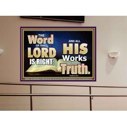 THE WORD OF THE LORD IS ALWAYS RIGHT  Unique Scriptural Picture  GWOVERCOMER10354  "62x44"