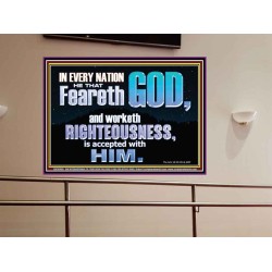 FEAR GOD AND WORKETH RIGHTEOUSNESS  Sanctuary Wall Portrait  GWOVERCOMER10406  "62x44"