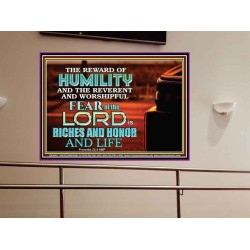 HUMILITY AND RIGHTEOUSNESS IN GOD BRINGS RICHES AND HONOR AND LIFE  Unique Power Bible Portrait  GWOVERCOMER10427  "62x44"