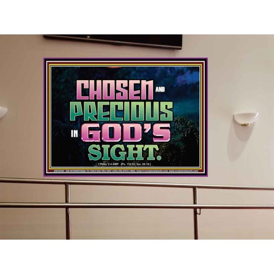 CHOSEN AND PRECIOUS IN THE SIGHT OF GOD  Modern Christian Wall Décor Portrait  GWOVERCOMER10494  