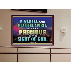 GENTLE AND PEACEFUL SPIRIT VERY PRECIOUS IN GOD SIGHT  Bible Verses to Encourage  Portrait  GWOVERCOMER10496  "62x44"