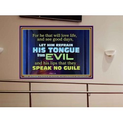 KEEP YOUR TONGUES FROM ALL EVIL  Bible Scriptures on Love Portrait  GWOVERCOMER10497  "62x44"