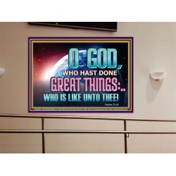 O GOD WHO HAS DONE GREAT THINGS  Scripture Art Portrait  GWOVERCOMER10508  "62x44"