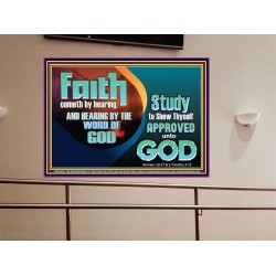 FAITH COMES BY HEARING THE WORD OF CHRIST  Christian Quote Portrait  GWOVERCOMER10558  "62x44"