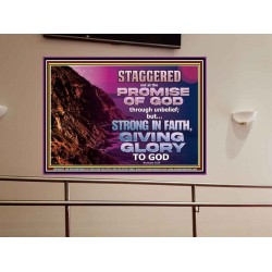 STAGGERED NOT AT THE PROMISE OF GOD  Custom Wall Art  GWOVERCOMER10599  "62x44"