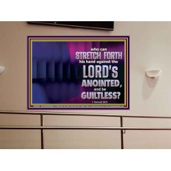 WHO CAN STRETCH FORTH HIS HAND AGAINST THE LORD'S ANOINTED  Unique Scriptural ArtWork  GWOVERCOMER10604  "62x44"