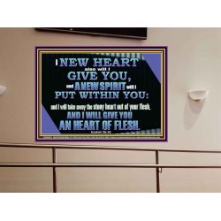 I WILL GIVE YOU A NEW HEART AND NEW SPIRIT  Bible Verse Wall Art  GWOVERCOMER10633  "62x44"