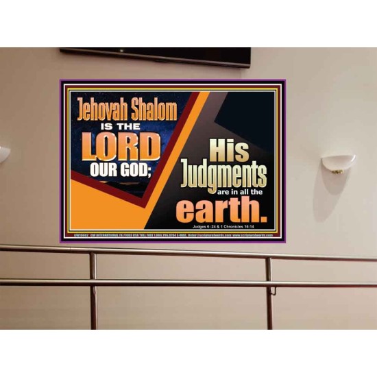 JEHOVAH SHALOM IS THE LORD OUR GOD  Ultimate Inspirational Wall Art Portrait  GWOVERCOMER10662  