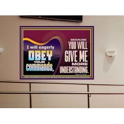 EAGERLY OBEY COMMANDMENT OF THE LORD  Unique Power Bible Portrait  GWOVERCOMER10691  "62x44"