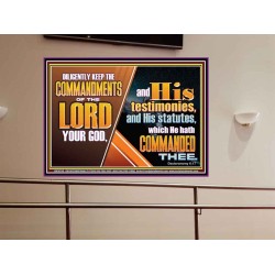DILIGENTLY KEEP THE COMMANDMENTS OF THE LORD OUR GOD  Ultimate Inspirational Wall Art Portrait  GWOVERCOMER10719  "62x44"