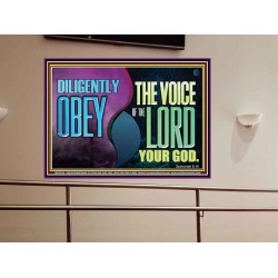 DILIGENTLY OBEY THE VOICE OF THE LORD OUR GOD  Bible Verse Art Prints  GWOVERCOMER10724  "62x44"
