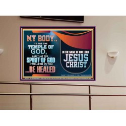 YOU ARE THE TEMPLE OF GOD BE HEALED IN THE NAME OF JESUS CHRIST  Bible Verse Wall Art  GWOVERCOMER10777  "62x44"