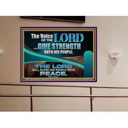 THE VOICE OF THE LORD GIVE STRENGTH UNTO HIS PEOPLE  Contemporary Christian Wall Art Portrait  GWOVERCOMER10795  "62x44"