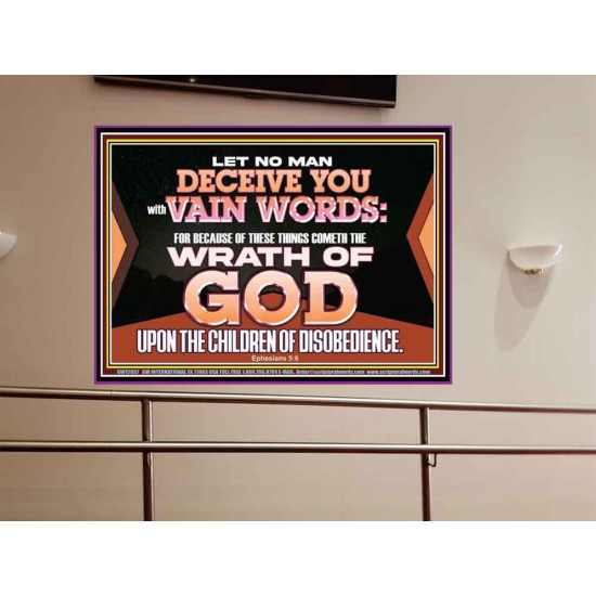 LET NO MAN DECEIVE YOU WITH VAIN WORDS  Scripture Art Work Portrait  GWOVERCOMER12057  