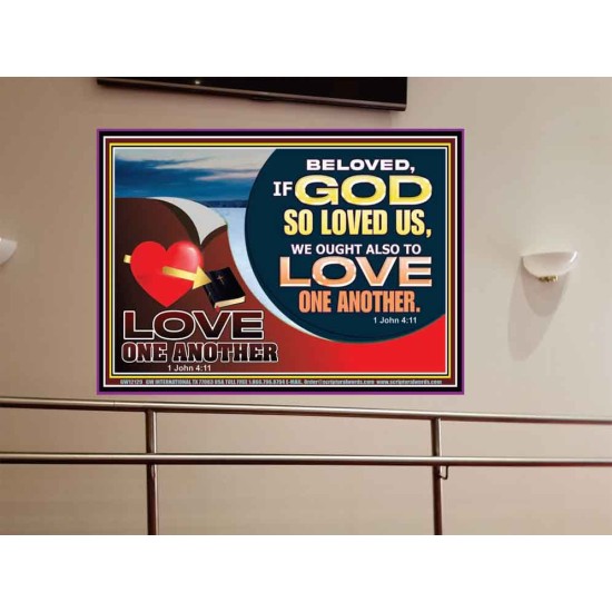 LOVE ONE ANOTHER  Custom Contemporary Christian Wall Art  GWOVERCOMER12129  