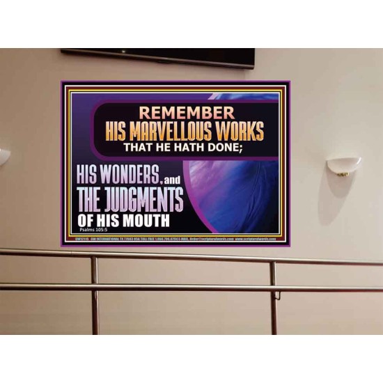 REMEMBER HIS MARVELLOUS WORKS THAT HE HATH DONE  Custom Modern Wall Art  GWOVERCOMER12138  