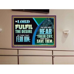 THE LORD FULFIL THE DESIRE OF THEM THAT FEAR HIM  Custom Inspiration Bible Verse Portrait  GWOVERCOMER12148  "62x44"
