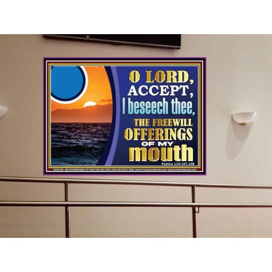 ACCEPT THE FREEWILL OFFERINGS OF MY MOUTH  Bible Verse for Home Portrait  GWOVERCOMER12158  