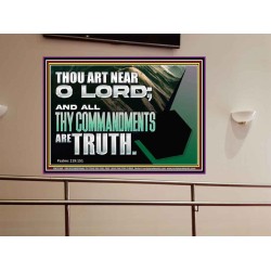 ALL THY COMMANDMENTS ARE TRUTH O LORD  Inspirational Bible Verse Portrait  GWOVERCOMER12164  "62x44"