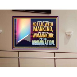 THOU SHALT NOT LIE WITH MANKIND AS WITH WOMANKIND IT IS ABOMINATION  Bible Verse for Home Portrait  GWOVERCOMER12169  "62x44"