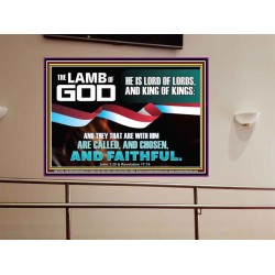 THE LAMB OF GOD LORD OF LORD AND KING OF KINGS  Scriptural Verse Portrait   GWOVERCOMER12705  "62x44"