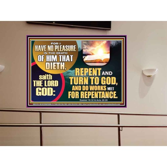 REPENT AND TURN TO GOD AND DO WORKS MEET FOR REPENTANCE  Christian Quotes Portrait  GWOVERCOMER12716  