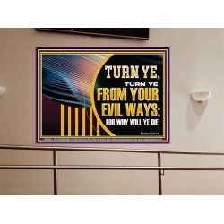 TURN FROM YOUR EVIL WAYS  Religious Wall Art   GWOVERCOMER12952  "62x44"