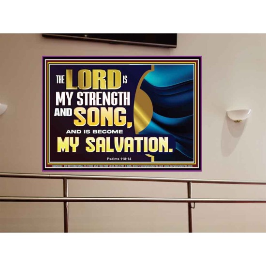 THE LORD IS MY STRENGTH AND SONG AND MY SALVATION  Righteous Living Christian Portrait  GWOVERCOMER13033  