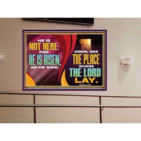 HE IS NOT HERE FOR HE IS RISEN  Children Room Wall Portrait  GWOVERCOMER13091  