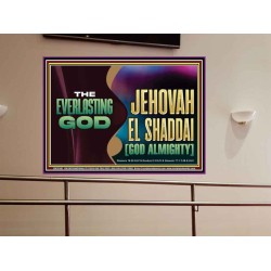EVERLASTING GOD JEHOVAH EL SHADDAI GOD ALMIGHTY   Christian Artwork Glass Portrait  GWOVERCOMER13101  "62x44"