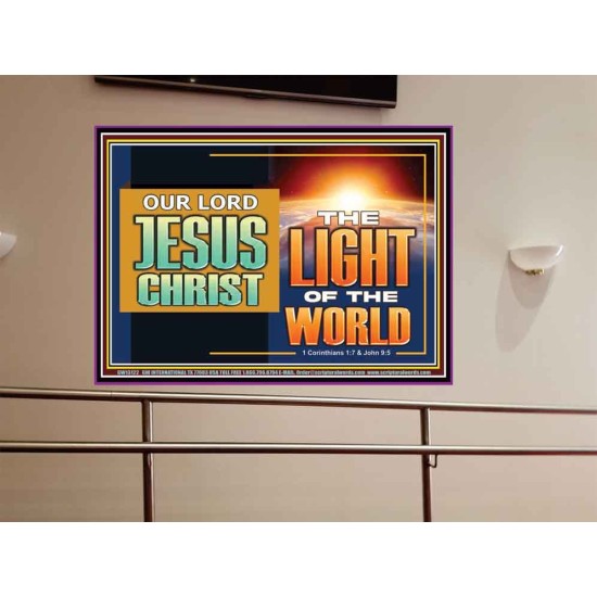 OUR LORD JESUS CHRIST THE LIGHT OF THE WORLD  Bible Verse Wall Art Portrait  GWOVERCOMER13122  
